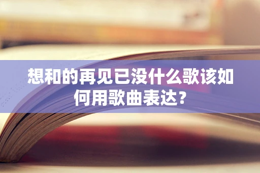 想和的再见已没什么歌该如何用歌曲表达？