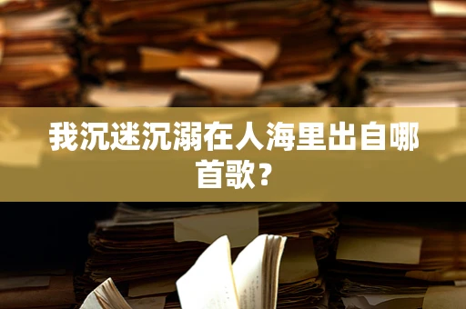 我沉迷沉溺在人海里出自哪首歌？