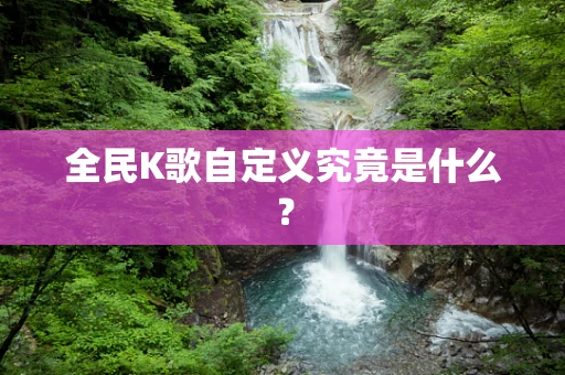 全民K歌自定义究竟是什么？