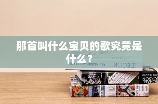 那首叫什么宝贝的歌究竟是什么？