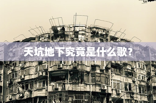 天坑地下究竟是什么歌？