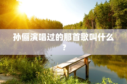 孙俪演唱过的那首歌叫什么？