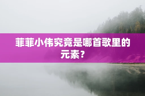菲菲小伟究竟是哪首歌里的元素？