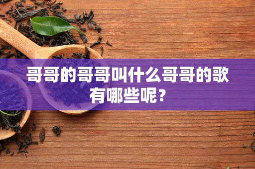 哥哥的哥哥叫什么哥哥的歌有哪些呢？