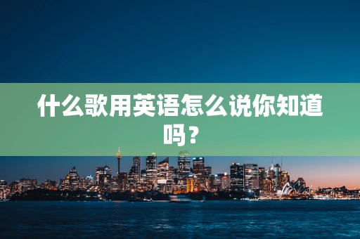 什么歌用英语怎么说你知道吗？