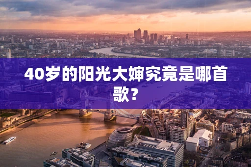 40岁的阳光大婶究竟是哪首歌？