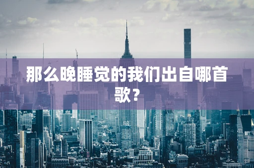 那么晚睡觉的我们出自哪首歌？