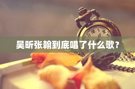 吴昕张翰到底唱了什么歌？