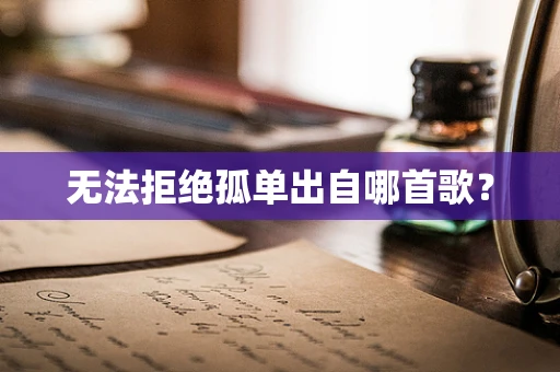 无法拒绝孤单出自哪首歌？
