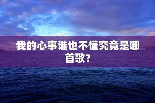 我的心事谁也不懂究竟是哪首歌？