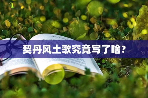 契丹风土歌究竟写了啥？