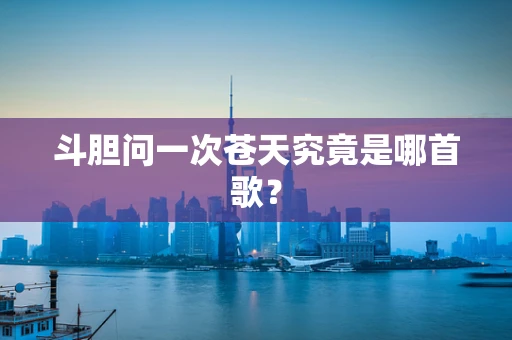 斗胆问一次苍天究竟是哪首歌？