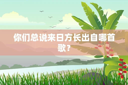 你们总说来日方长出自哪首歌？