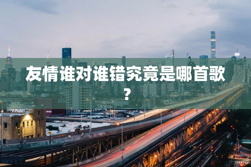 友情谁对谁错究竟是哪首歌？