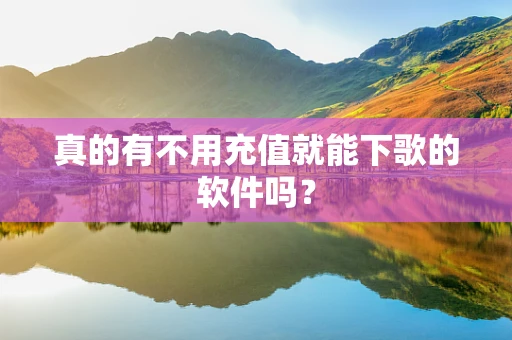 真的有不用充值就能下歌的软件吗？
