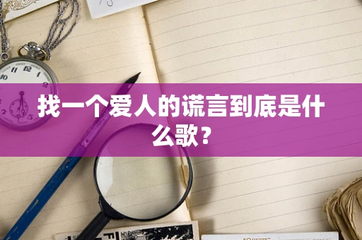 找一个爱人的谎言到底是什么歌？