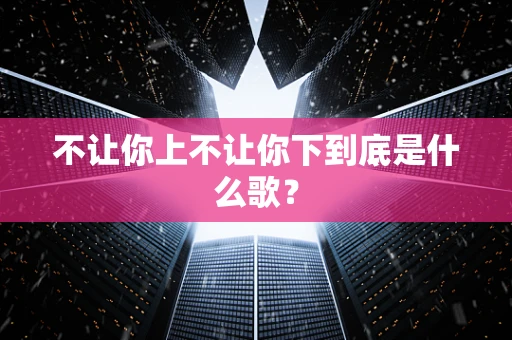 不让你上不让你下到底是什么歌？