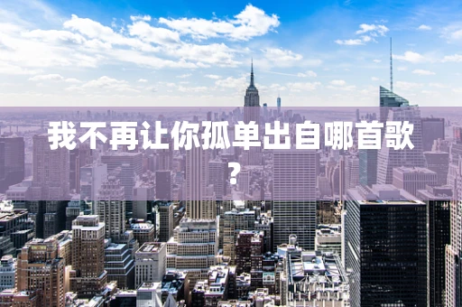 我不再让你孤单出自哪首歌？
