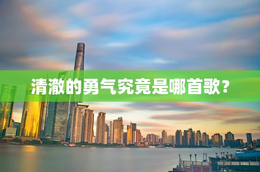 清澈的勇气究竟是哪首歌？