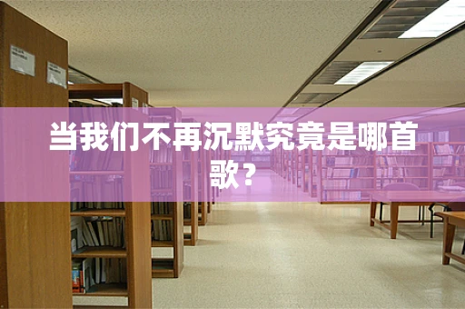当我们不再沉默究竟是哪首歌？