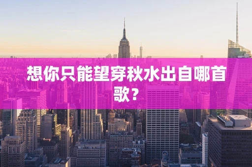 想你只能望穿秋水出自哪首歌？