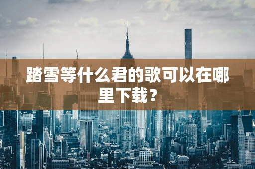 踏雪等什么君的歌可以在哪里下载？