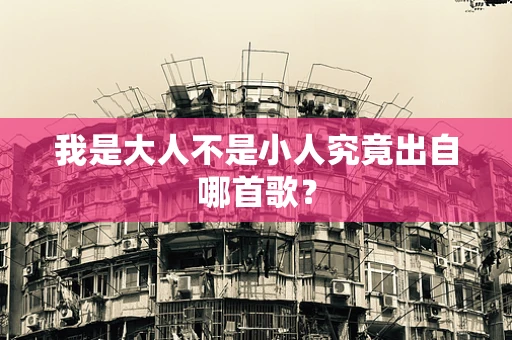我是大人不是小人究竟出自哪首歌？