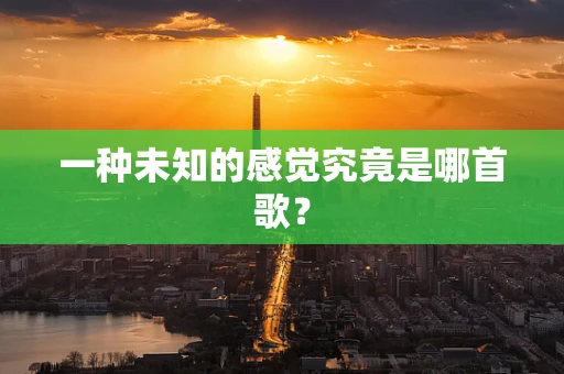 一种未知的感觉究竟是哪首歌？