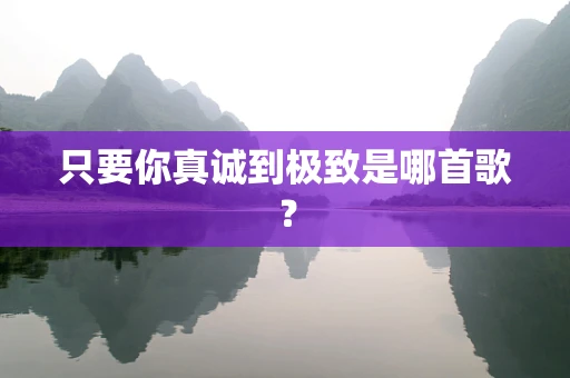 只要你真诚到极致是哪首歌？