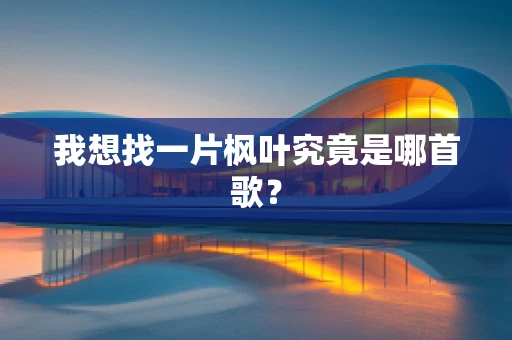 我想找一片枫叶究竟是哪首歌？