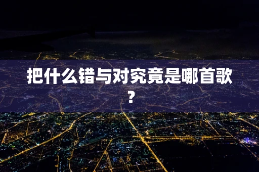 把什么错与对究竟是哪首歌？