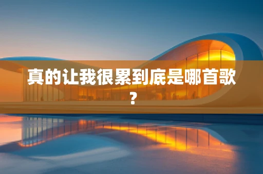 真的让我很累到底是哪首歌？