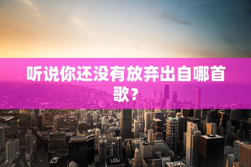 听说你还没有放弃出自哪首歌？