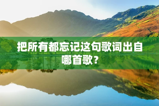 把所有都忘记这句歌词出自哪首歌？