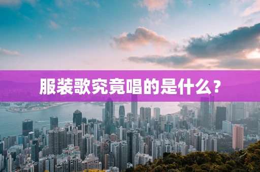 服装歌究竟唱的是什么？