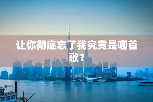 让你彻底忘了我究竟是哪首歌？