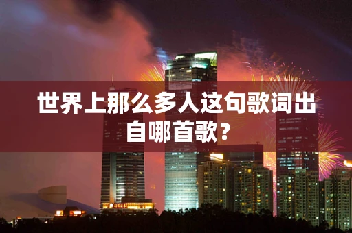 世界上那么多人这句歌词出自哪首歌？