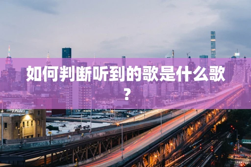 如何判断听到的歌是什么歌？