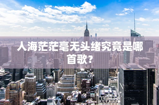 人海茫茫毫无头绪究竟是哪首歌？
