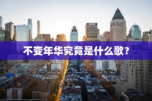 不变年华究竟是什么歌？