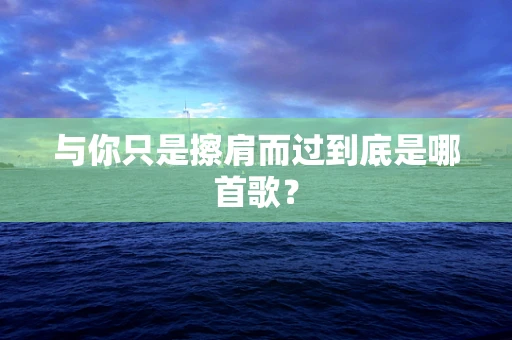 与你只是擦肩而过到底是哪首歌？