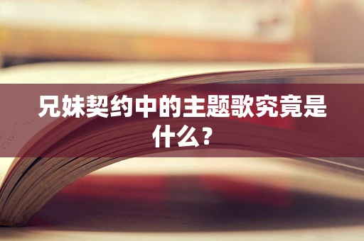 兄妹契约中的主题歌究竟是什么？