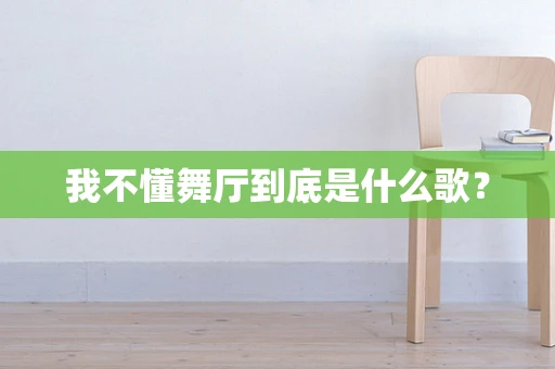 我不懂舞厅到底是什么歌？