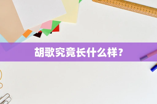 胡歌究竟长什么样？